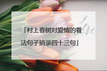 村上春树对爱情的看法句子摘录四十三句
