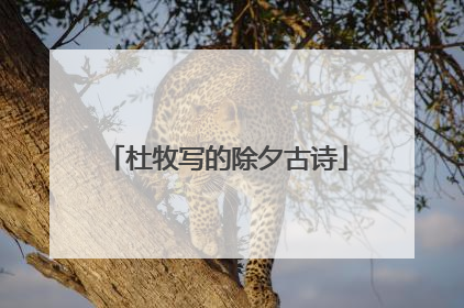 杜牧写的除夕古诗