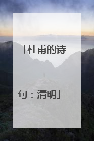 杜甫的诗句:清明