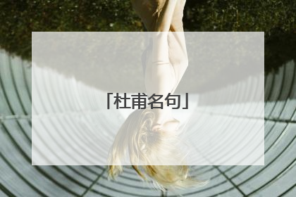 杜甫名句