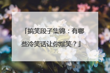 搞笑段子集锦：有哪些冷笑话让你爆笑？