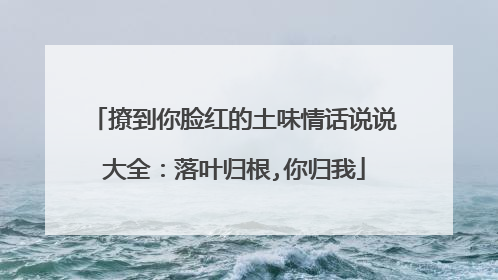 撩到你脸红的土味情话说说大全：落叶归根,你归我