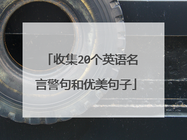 收集20个英语名言警句和优美句子