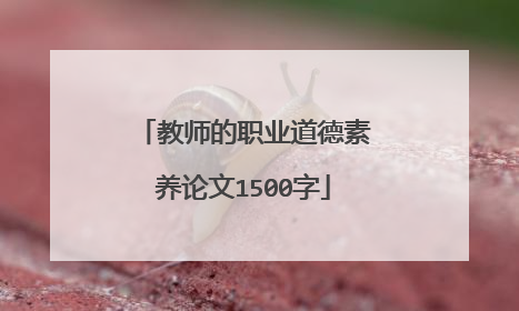 教师的职业道德素养论文1500字