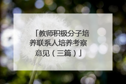 教师积极分子培养联系人培养考察意见（三篇）