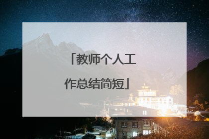 教师个人工作总结简短