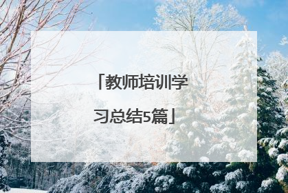 教师培训学习总结5篇