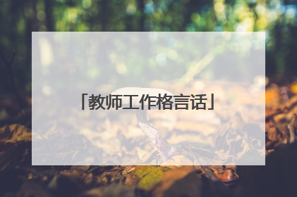 教师工作格言话