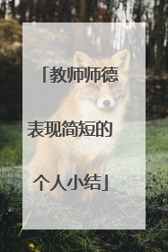 教师师德表现简短的个人小结