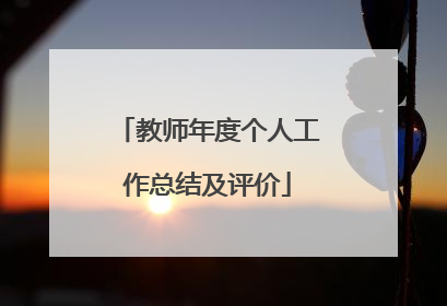 教师年度个人工作总结及评价