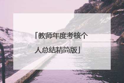 教师年度考核个人总结精简版