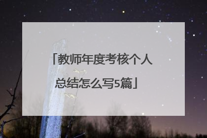 教师年度考核个人总结怎么写5篇