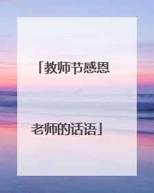 教师节感恩老师的话语