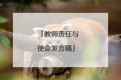 教师责任与使命发言稿