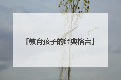 教育孩子的经典格言