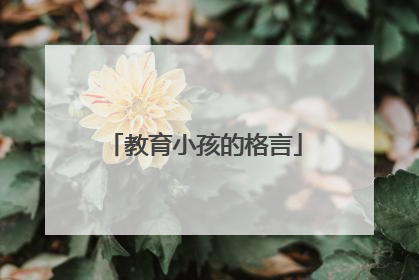 教育小孩的格言