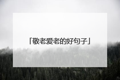 敬老爱老的好句子