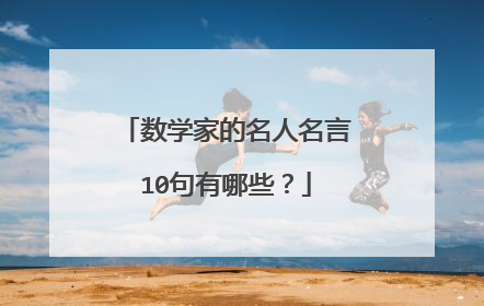 数学家的名人名言10句有哪些？