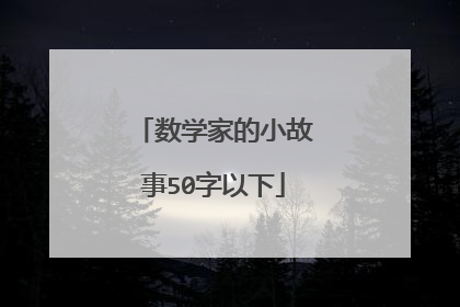 数学家的小故事50字以下