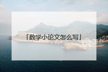 数学小论文怎么写