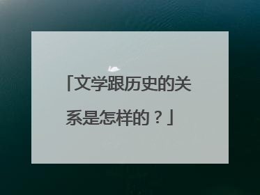 文学跟历史的关系是怎样的?