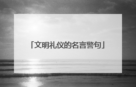 文明礼仪的名言警句