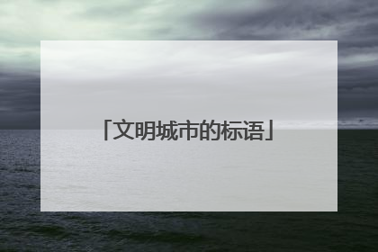 文明城市的标语
