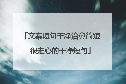 文案短句干净治愈简短 很走心的干净短句