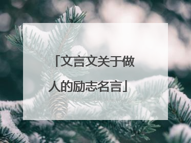 文言文关于做人的励志名言