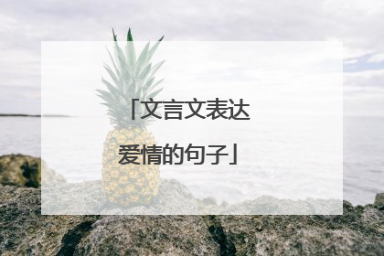 文言文表达爱情的句子