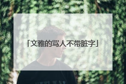 文雅的骂人不带脏字