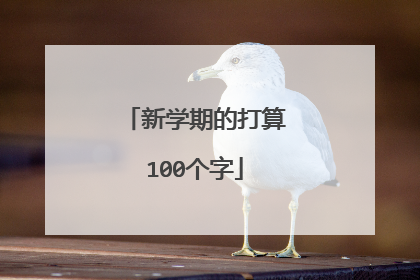 新学期的打算100个字