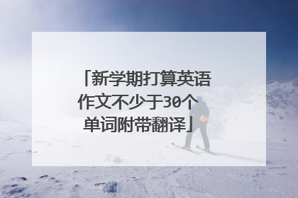 新学期打算英语作文不少于30个单词附带翻译