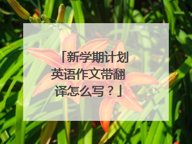 新学期计划英语作文带翻译怎么写?