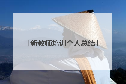 新教师培训个人总结