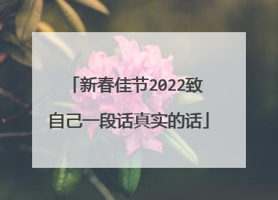 新春佳节2022致自己一段话真实的话