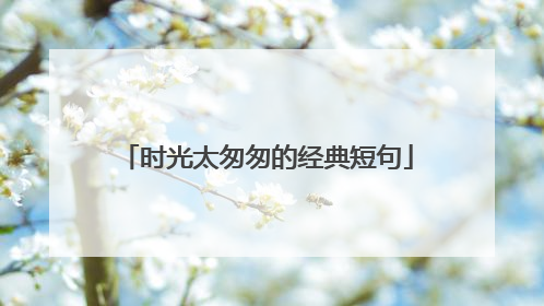 时光太匆匆的经典短句