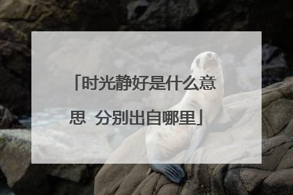 时光静好是什么意思 分别出自哪里