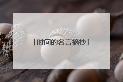时间的名言摘抄