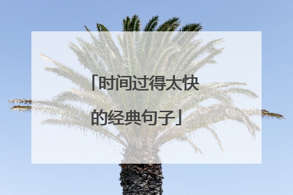 时间过得太快的经典句子