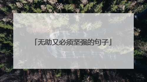 无助又必须坚强的句子