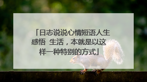 日志说说心情短语人生感悟 生活,本就是以这样一种特别的方式