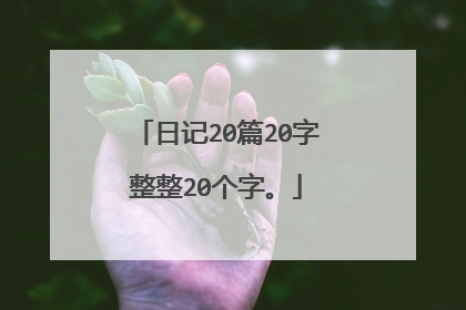 日记20篇20字整整20个字。
