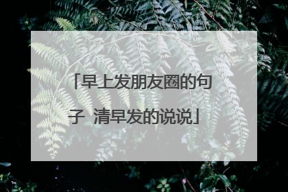 早上发朋友圈的句子 清早发的说说