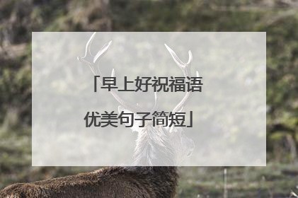 早上好祝福语优美句子简短