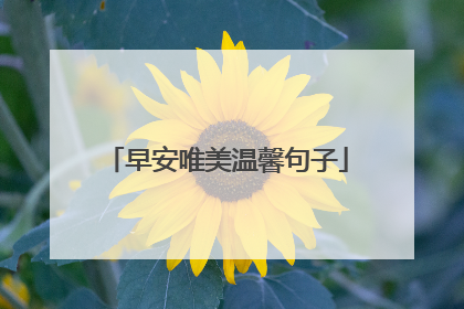 早安唯美温馨句子