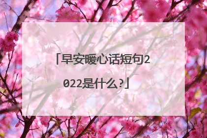 早安暖心话短句2022是什么?