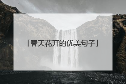 春天花开的优美句子