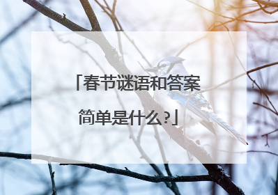 春节谜语和答案简单是什么?