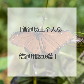 普通员工个人总结通用版10篇